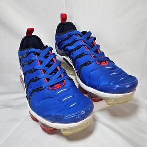 Nike Air VaporMax Plus Racer Blue - Size 9.5 - Nike Men's Blue and Red Trainers
